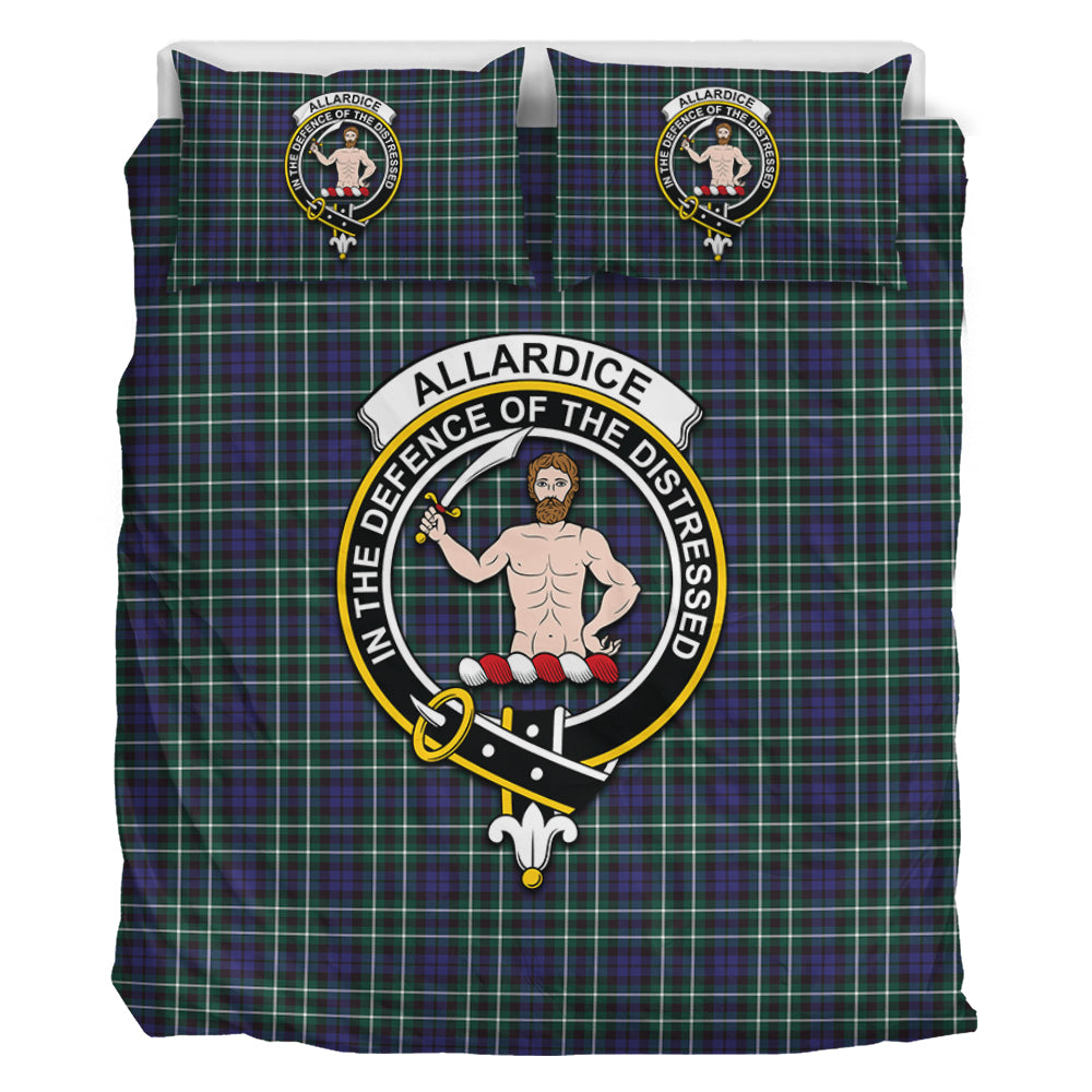 Allardice Tartan Bedding Set with Family Crest - Tartanvibesclothing