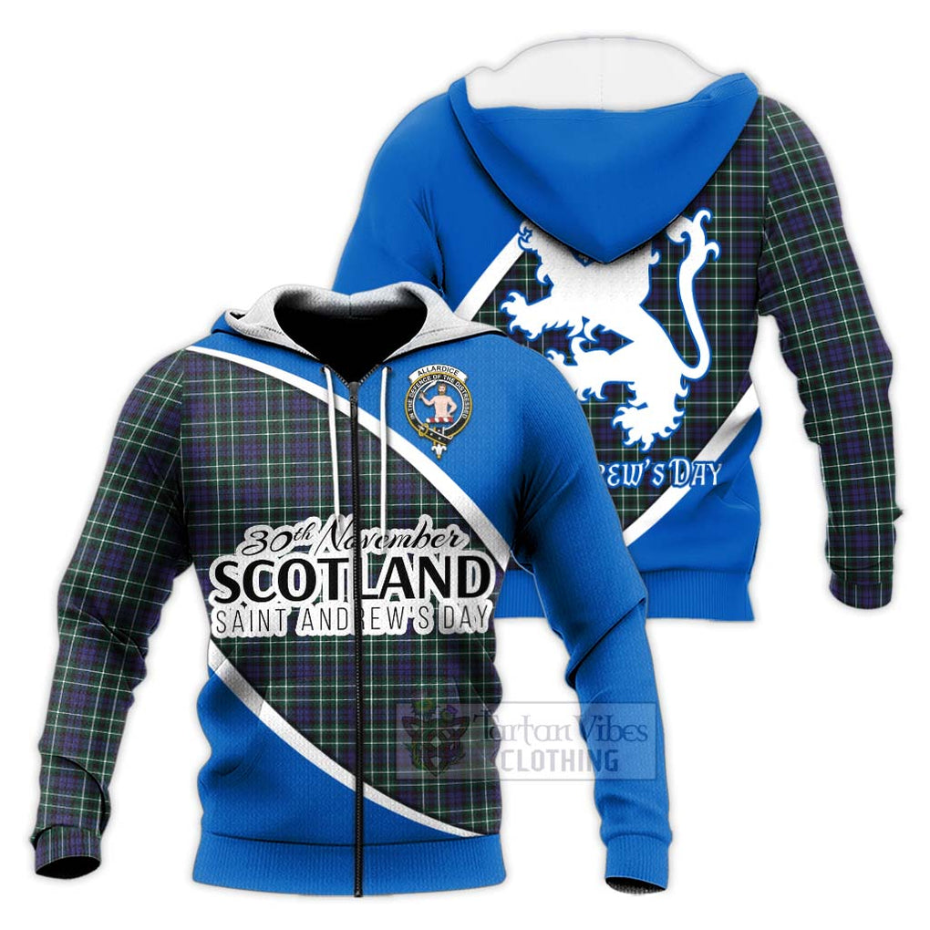 Tartan Vibes Clothing Allardice Family Crest Tartan Knitted Hoodie Celebrate Saint Andrew's Day in Style