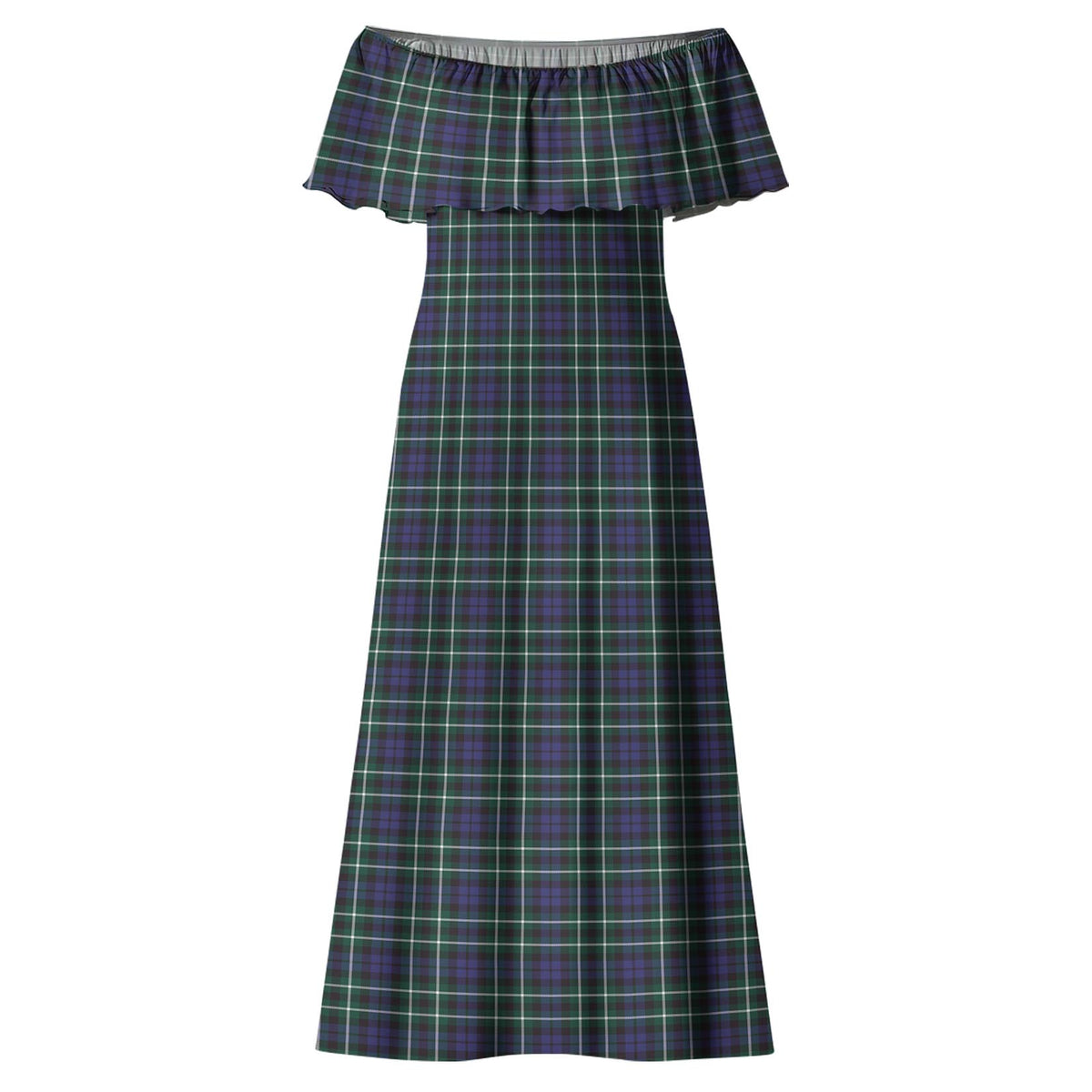 Allardice Tartan Off Shoulder Long Dress - Tartan Vibes Clothing