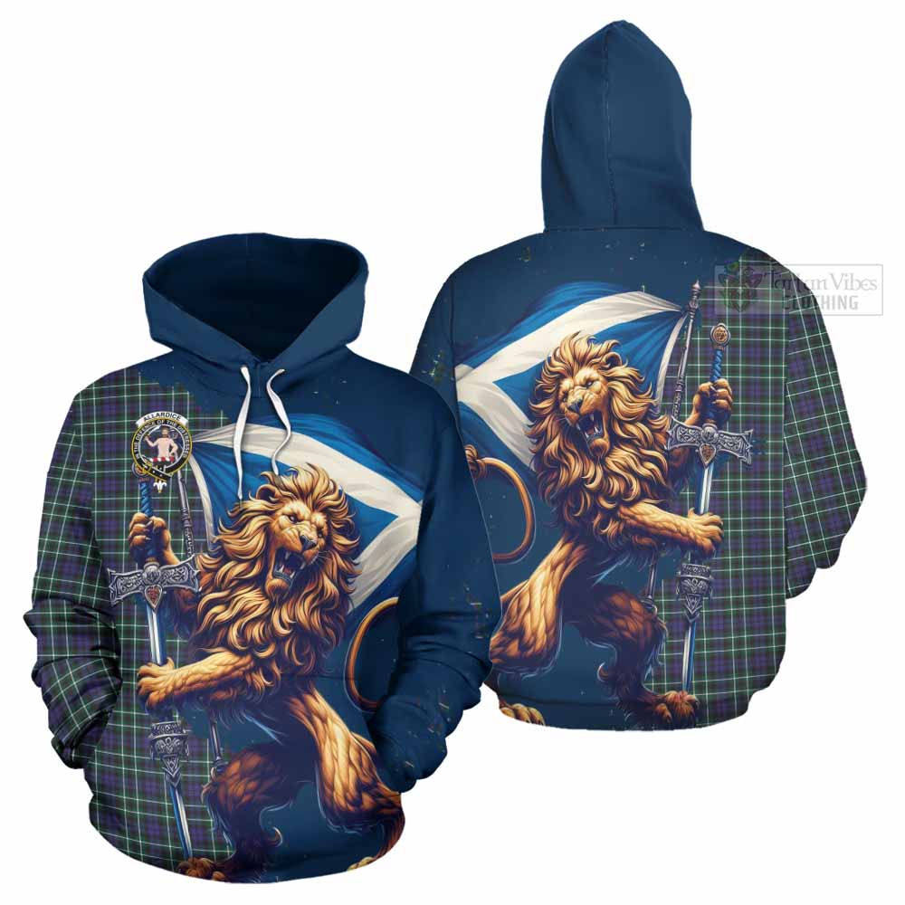 Tartan Vibes Clothing Allardice Tartan Family Crest Hoodie with Scottish Majestic Lion