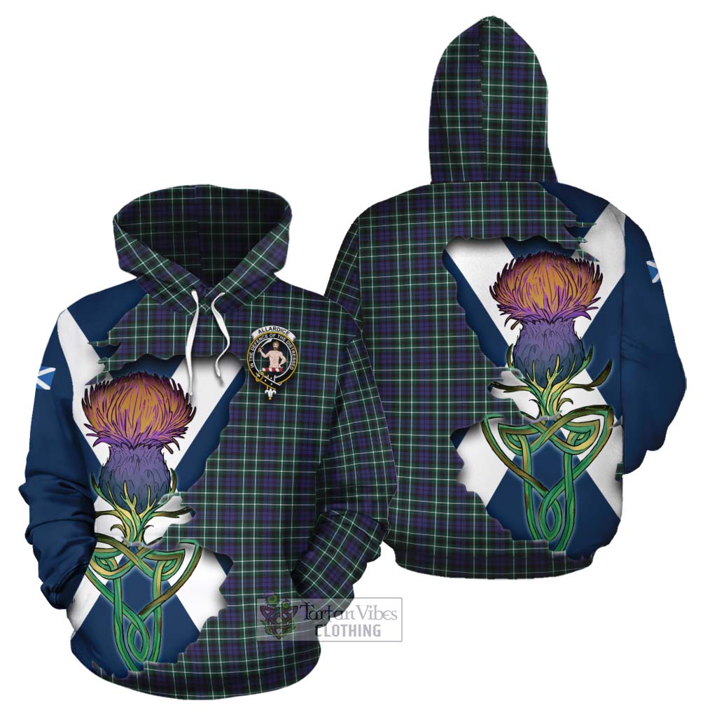 Allardice Tartan Family Crest Cotton Hoodie Scottish Thistle Celtic Inspired - Tartan Vibes Clothing