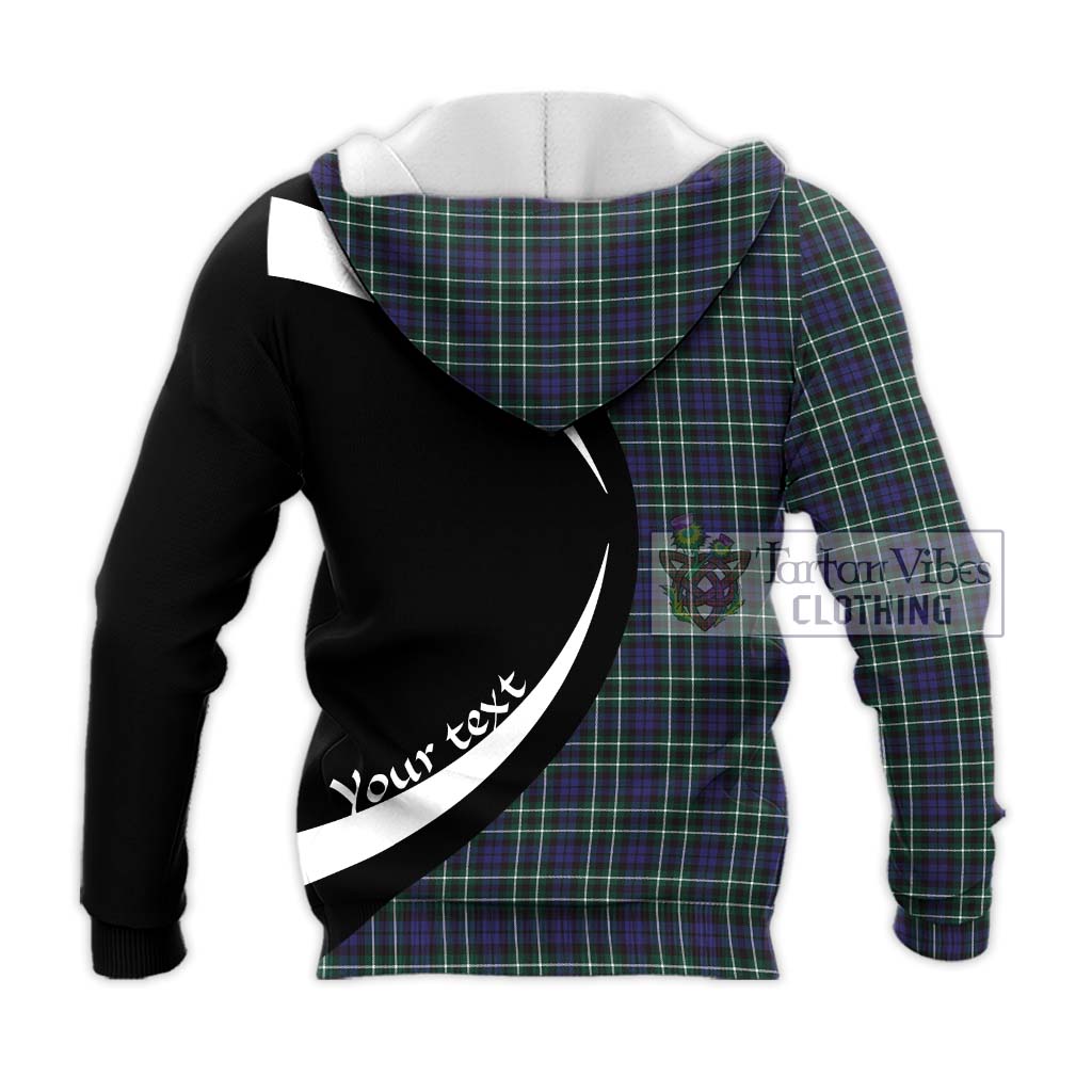 Allardice Tartan Knitted Hoodie with Family Crest Circle Style - Tartan Vibes Clothing