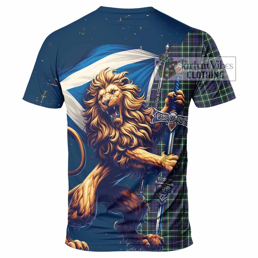 Tartan Vibes Clothing Allardice Tartan Family Crest T-Shirt with Scottish Majestic Lion