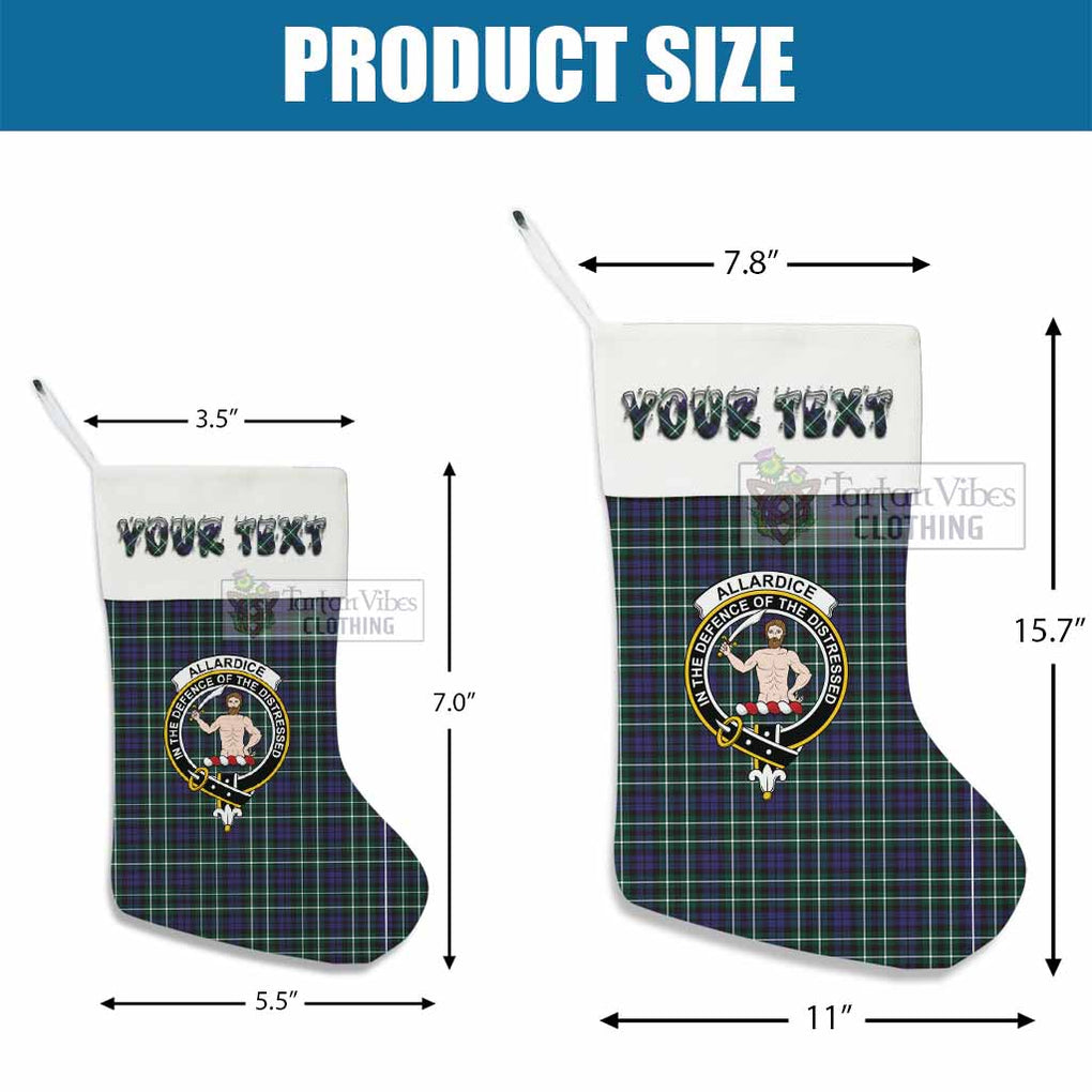 Tartan Vibes Clothing Allardice Tartan Family Crest Christmas Stocking with Personalized Text