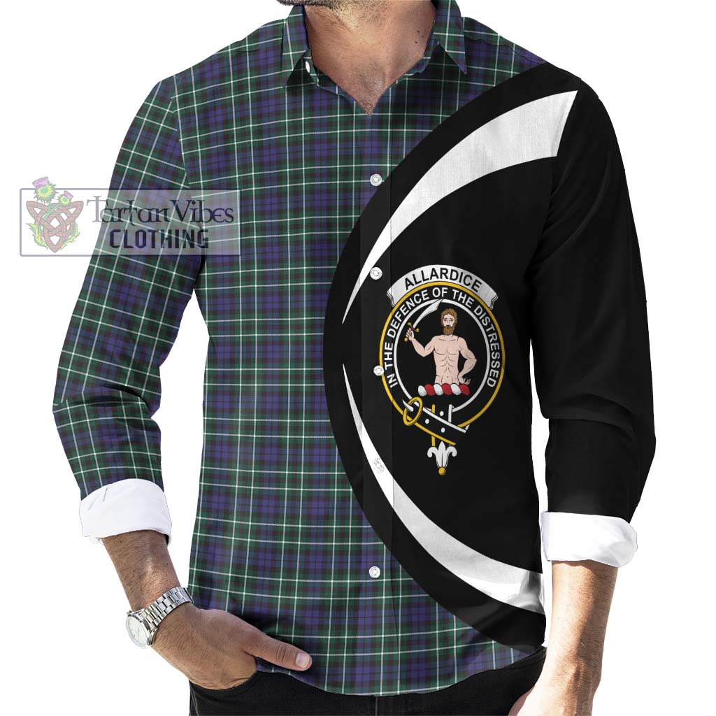 Tartan Vibes Clothing Allardice Tartan Long Sleeve Button Up with Family Crest Circle Style