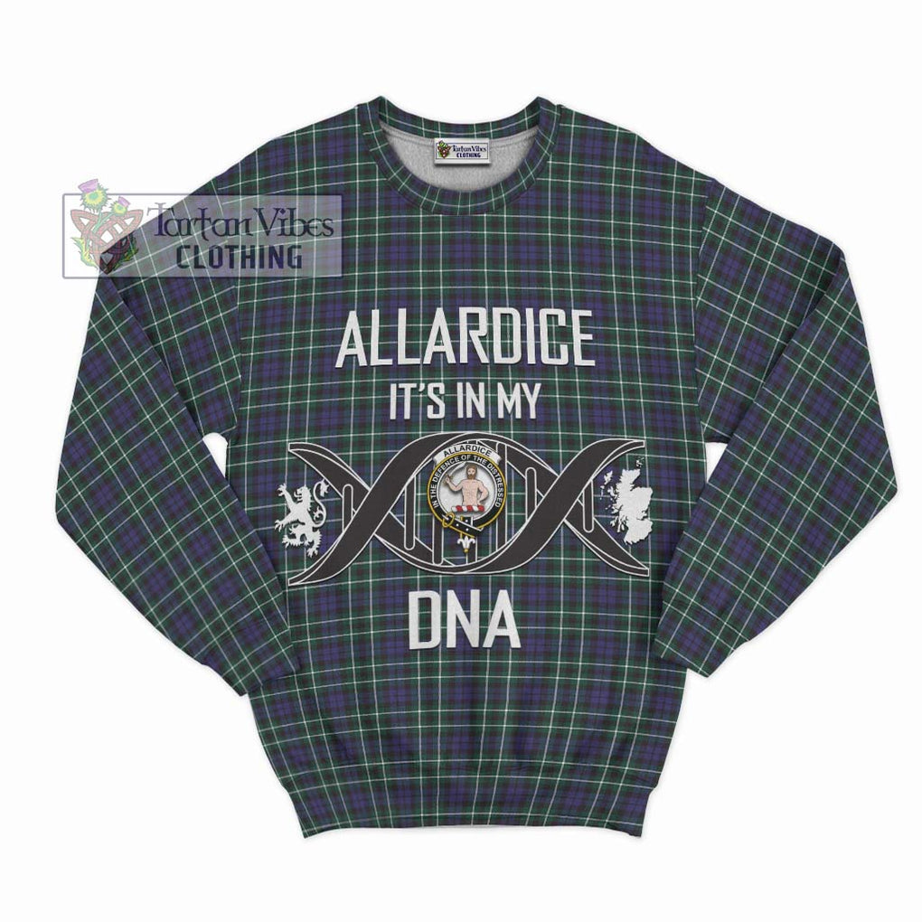 Allardice Tartan Sweatshirt with Family Crest DNA In Me Style - Tartanvibesclothing Shop