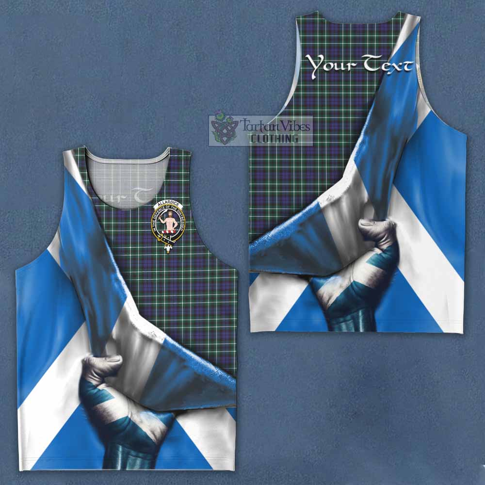 Tartan Vibes Clothing Allardice Tartan Men's Tank Top with Family Crest Scotland Patriotic Style