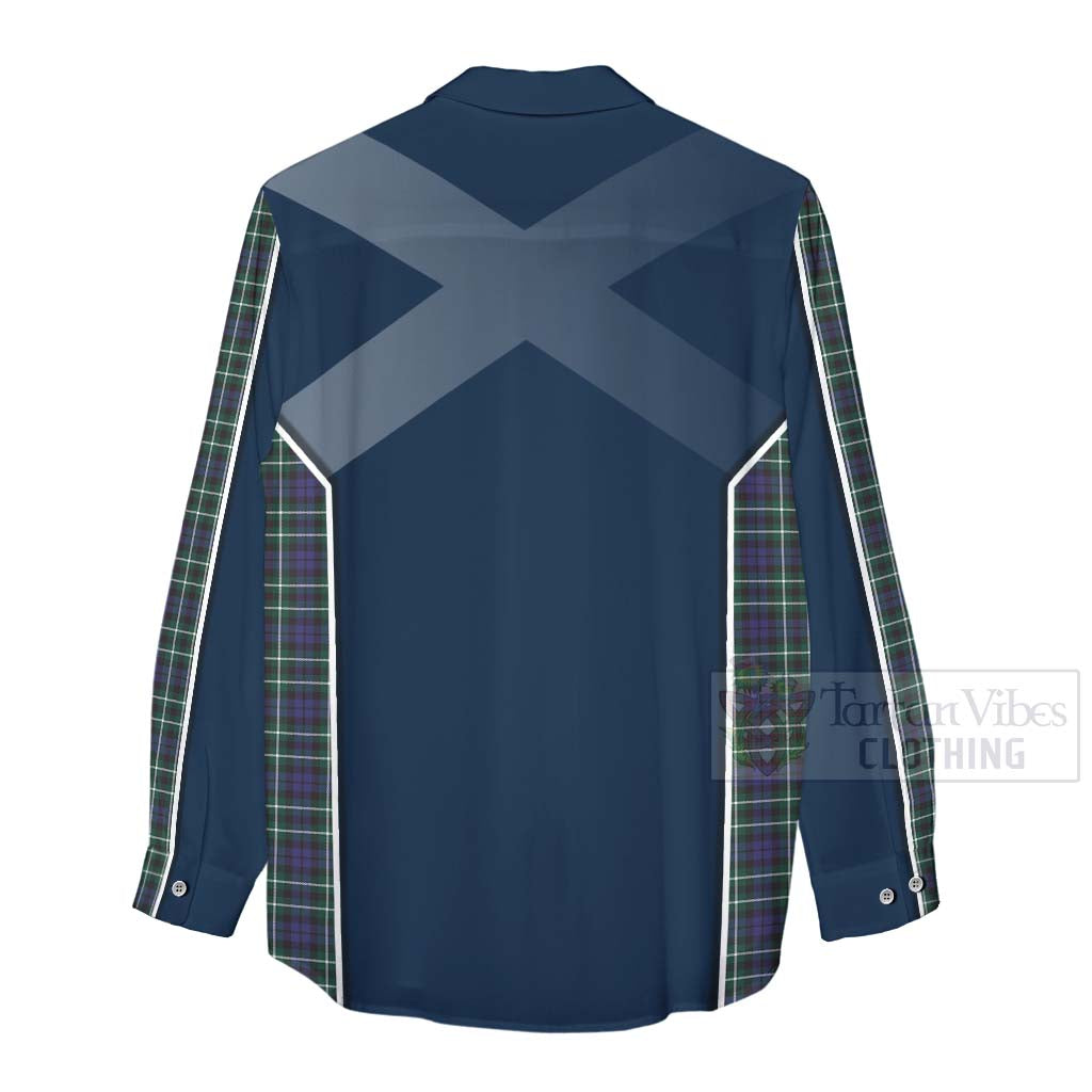 Tartan Vibes Clothing Allardice Tartan Women's Casual Shirt with Family Crest and Scottish Thistle Vibes Sport Style