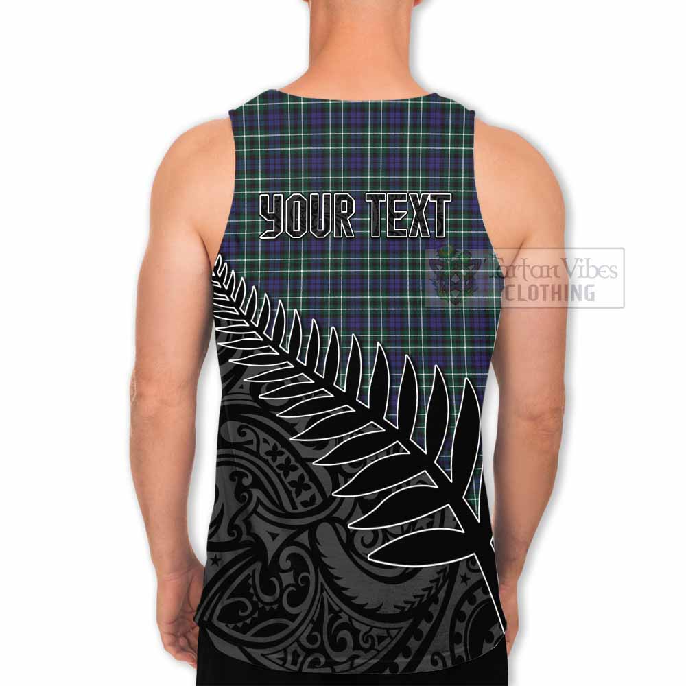 Tartan Vibes Clothing Allardice Crest Tartan Men's Tank Top with New Zealand Silver Fern Half Style