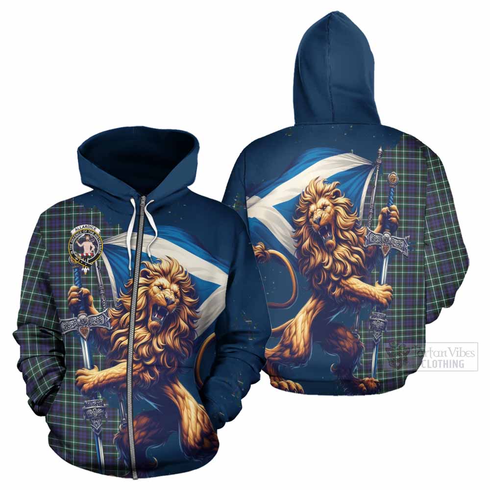 Tartan Vibes Clothing Allardice Tartan Family Crest Hoodie with Scottish Majestic Lion