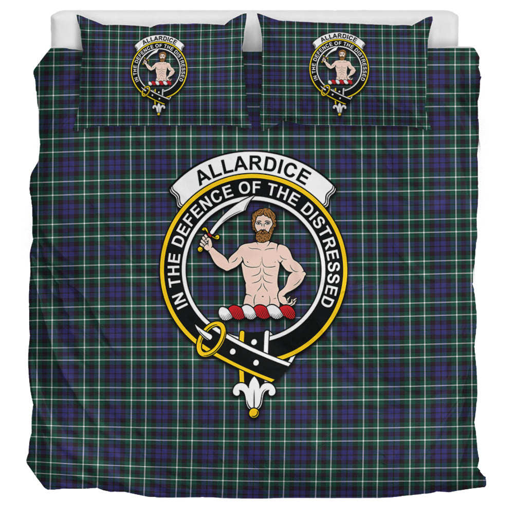 Allardice Tartan Bedding Set with Family Crest - Tartanvibesclothing