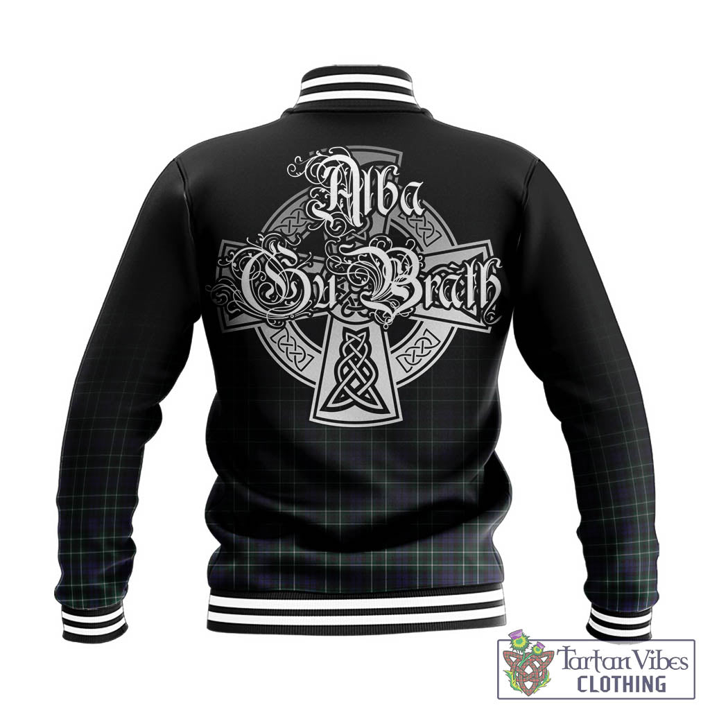 Tartan Vibes Clothing Allardice Tartan Baseball Jacket Featuring Alba Gu Brath Family Crest Celtic Inspired