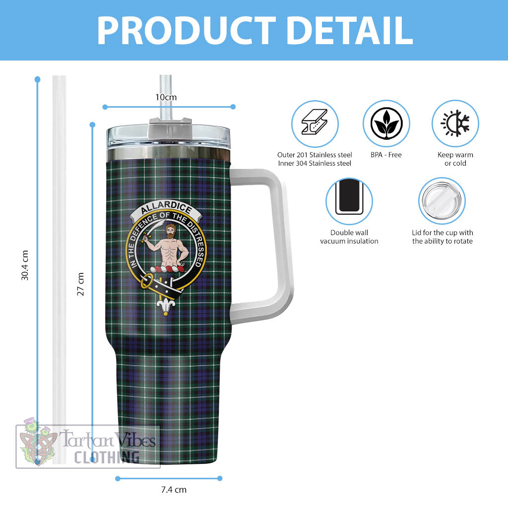 Tartan Vibes Clothing Allardice Tartan and Family Crest Tumbler with Handle