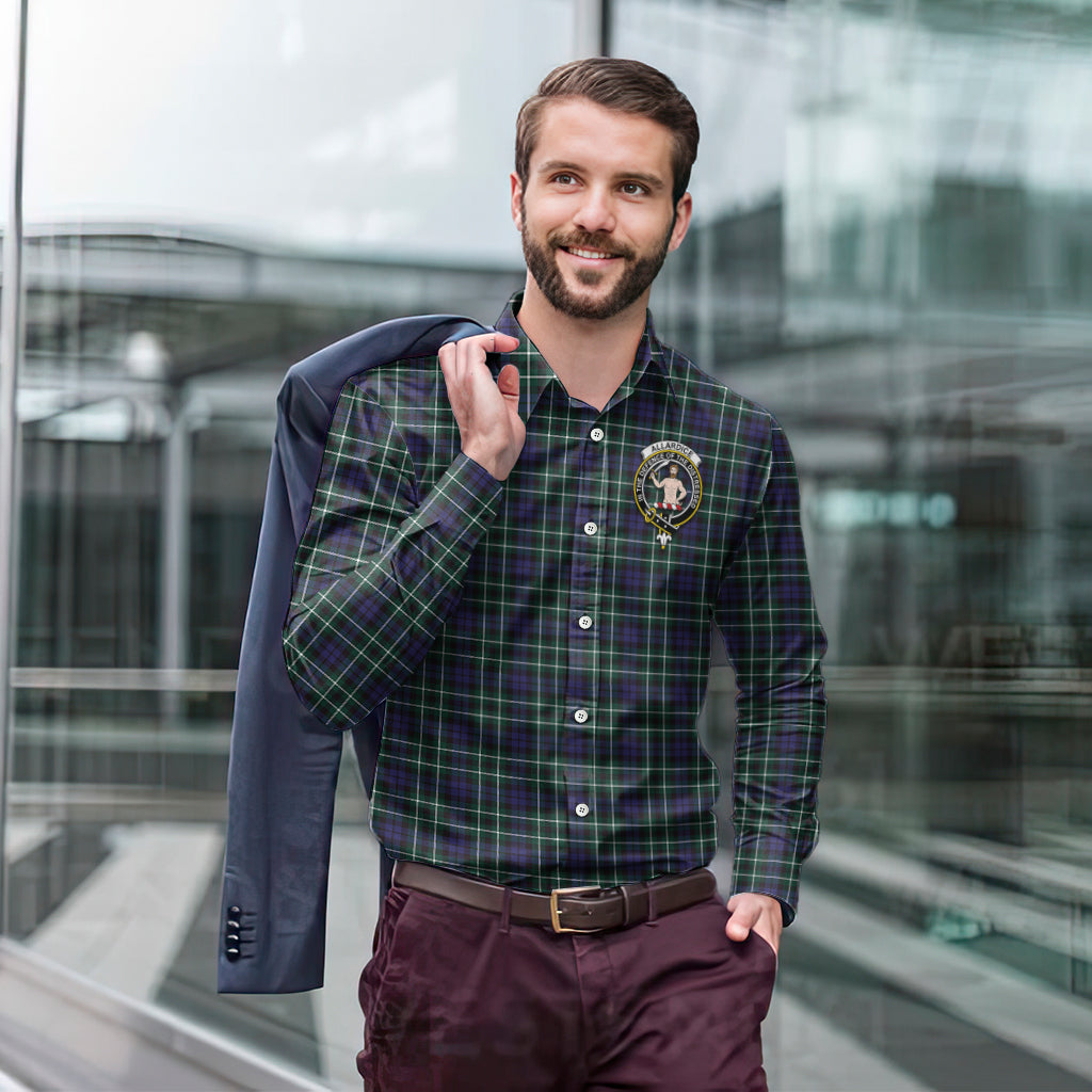 Allardice Tartan Long Sleeve Button Up Shirt with Family Crest - Tartanvibesclothing