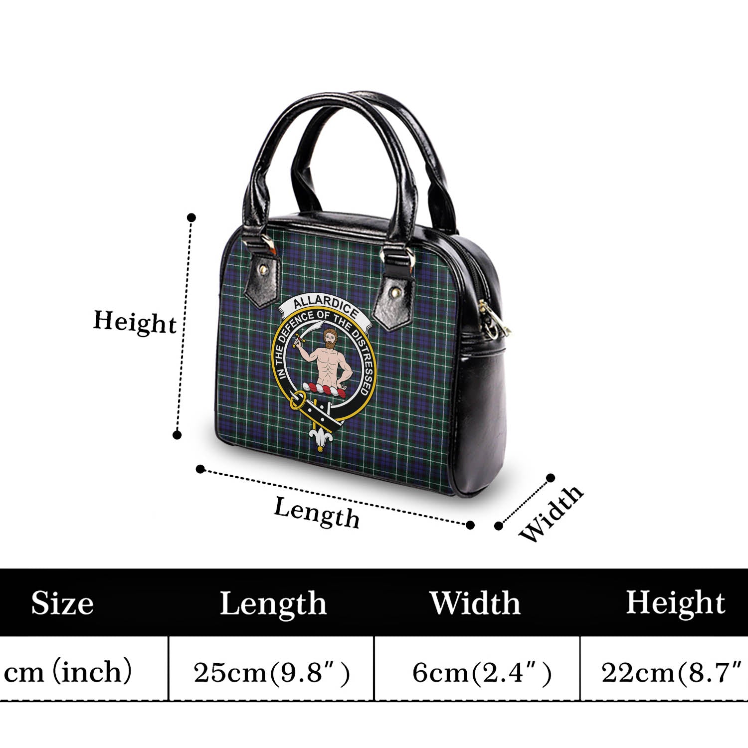 Allardice Tartan Shoulder Handbags with Family Crest - Tartanvibesclothing