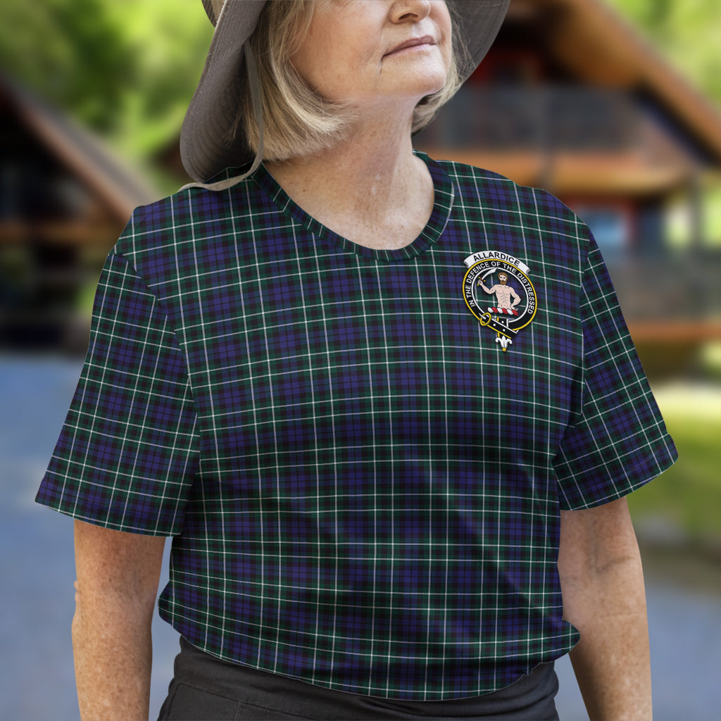 Allardice Tartan T-Shirt with Family Crest - Tartan Vibes Clothing