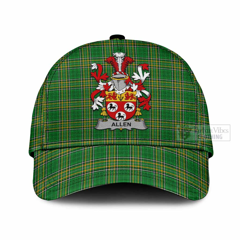 Tartan Vibes Clothing Allen Irish Clan Tartan Classic Cap with Coat of Arms