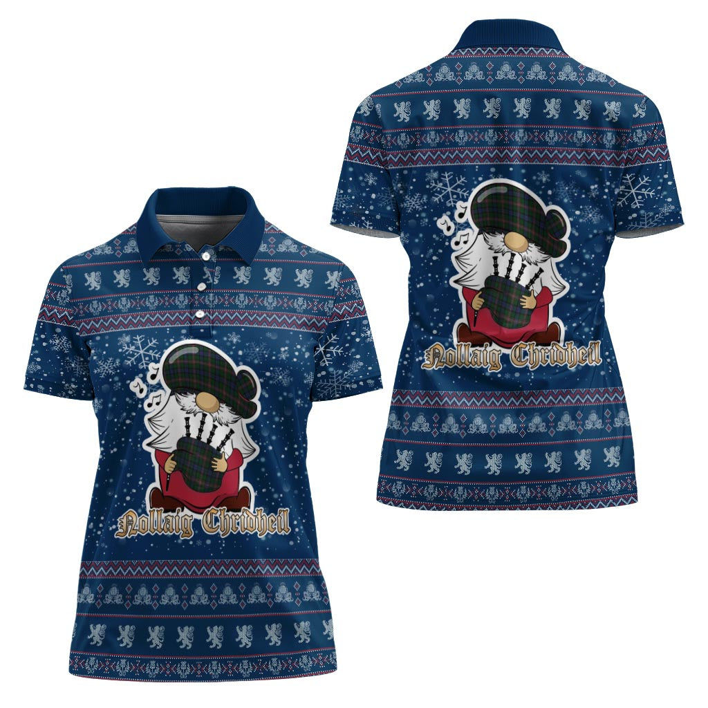 Allison Clan Christmas Family Polo Shirt with Funny Gnome Playing Bagpipes - Tartanvibesclothing