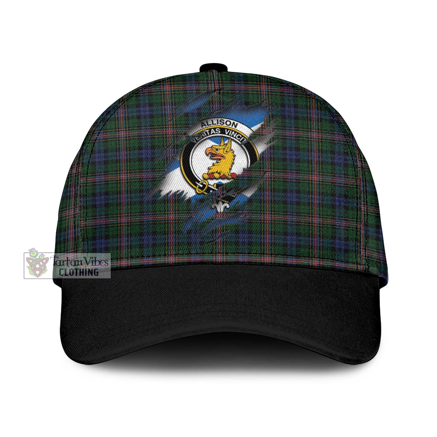 Tartan Vibes Clothing Allison Tartan Classic Cap with Family Crest In Me Style