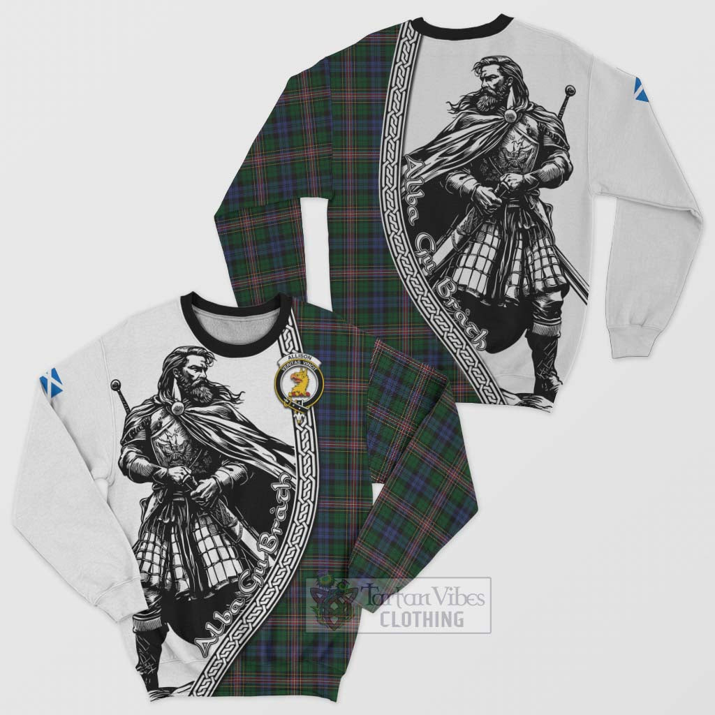 Tartan Vibes Clothing Allison Tartan Clan Crest Sweatshirt with Highlander Warrior Celtic Style