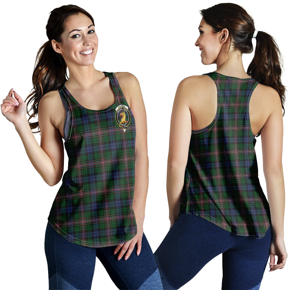 Allison Tartan Women Racerback Tanks with Family Crest - Tartanvibesclothing