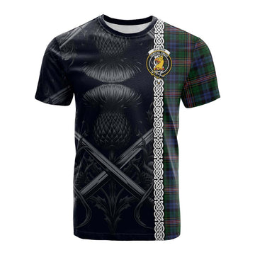 Allison Tartan Cotton T-shirt with Family Crest Cross Sword Thistle Celtic Vibes