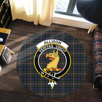 Allison Tartan Round Rug with Family Crest