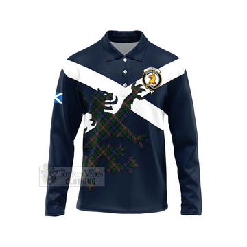 Allison Tartan Lion Rampant Long Sleeve Polo Shirt  Proudly Display Your Heritage with Alba Gu Brath and Clan Name