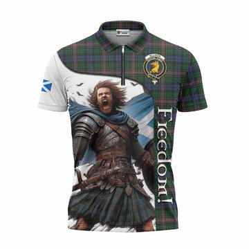 Allison Crest Tartan Zipper Polo Shirt Inspired by the Freedom of Scottish Warrior