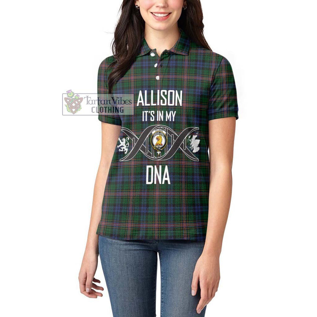 Allison Tartan Women's Polo Shirt with Family Crest DNA In Me Style Women - Tartanvibesclothing Shop