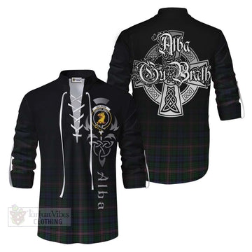 Allison Tartan Ghillie Kilt Shirt Featuring Alba Gu Brath Family Crest Celtic Inspired