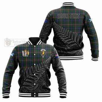 Allison Crest Tartan Baseball Jacket with New Zealand Silver Fern Half Style