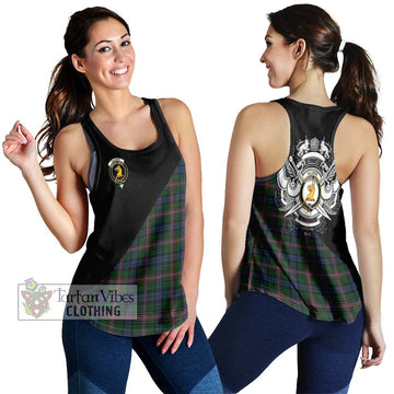 Allison Tartan Women's Racerback Tanks with Family Crest and Military Logo Style