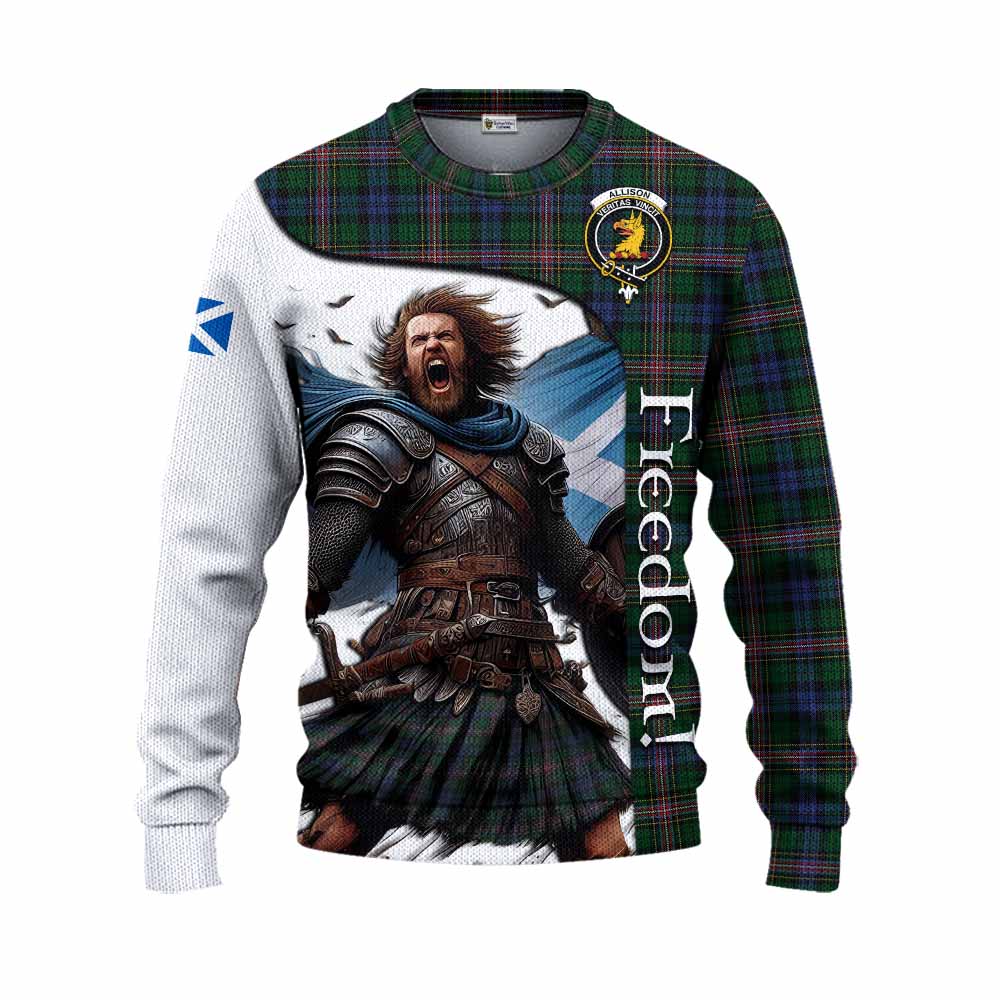 Tartan Vibes Clothing Allison Crest Tartan Knitted Sweater Inspired by the Freedom of Scottish Warrior