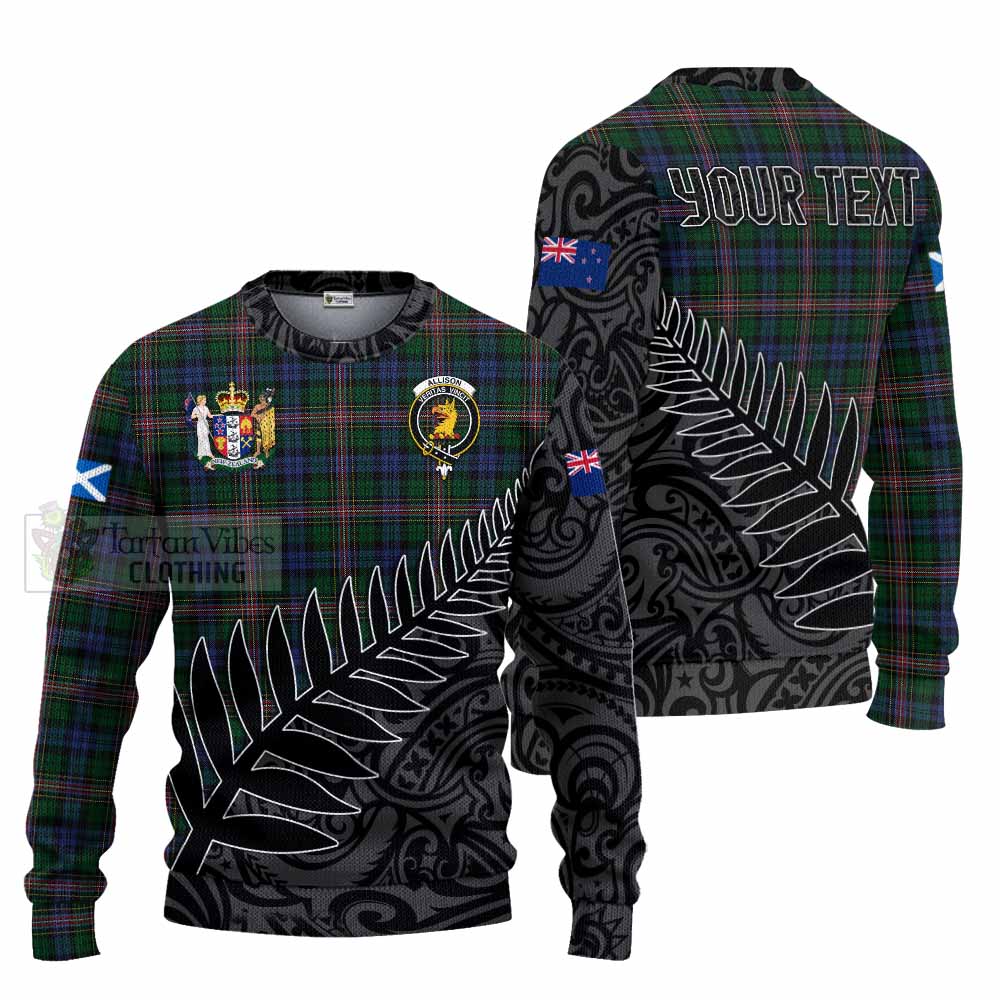 Tartan Vibes Clothing Allison Crest Tartan Knitted Sweater with New Zealand Silver Fern Half Style