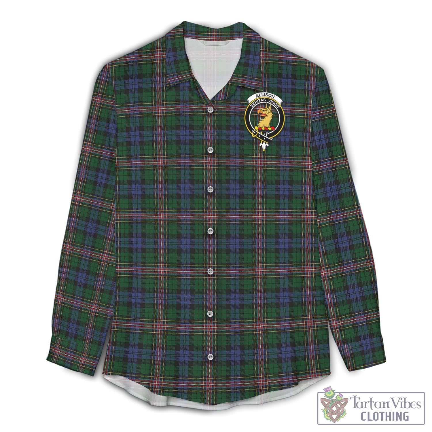 Tartan Vibes Clothing Allison Tartan Womens Casual Shirt with Family Crest