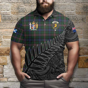 Allison Crest Tartan Polo Shirt with New Zealand Silver Fern Half Style