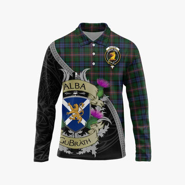 Allison Tartan Family Crest Long Sleeve Polo Shirt Lion Rampant Royal Thistle Shield Celtic Inspired Unisex - Tartan Vibes Clothing