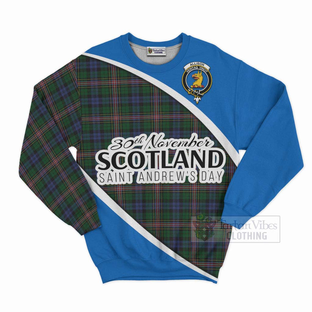 Tartan Vibes Clothing Allison Family Crest Tartan Sweatshirt Celebrate Saint Andrew's Day in Style