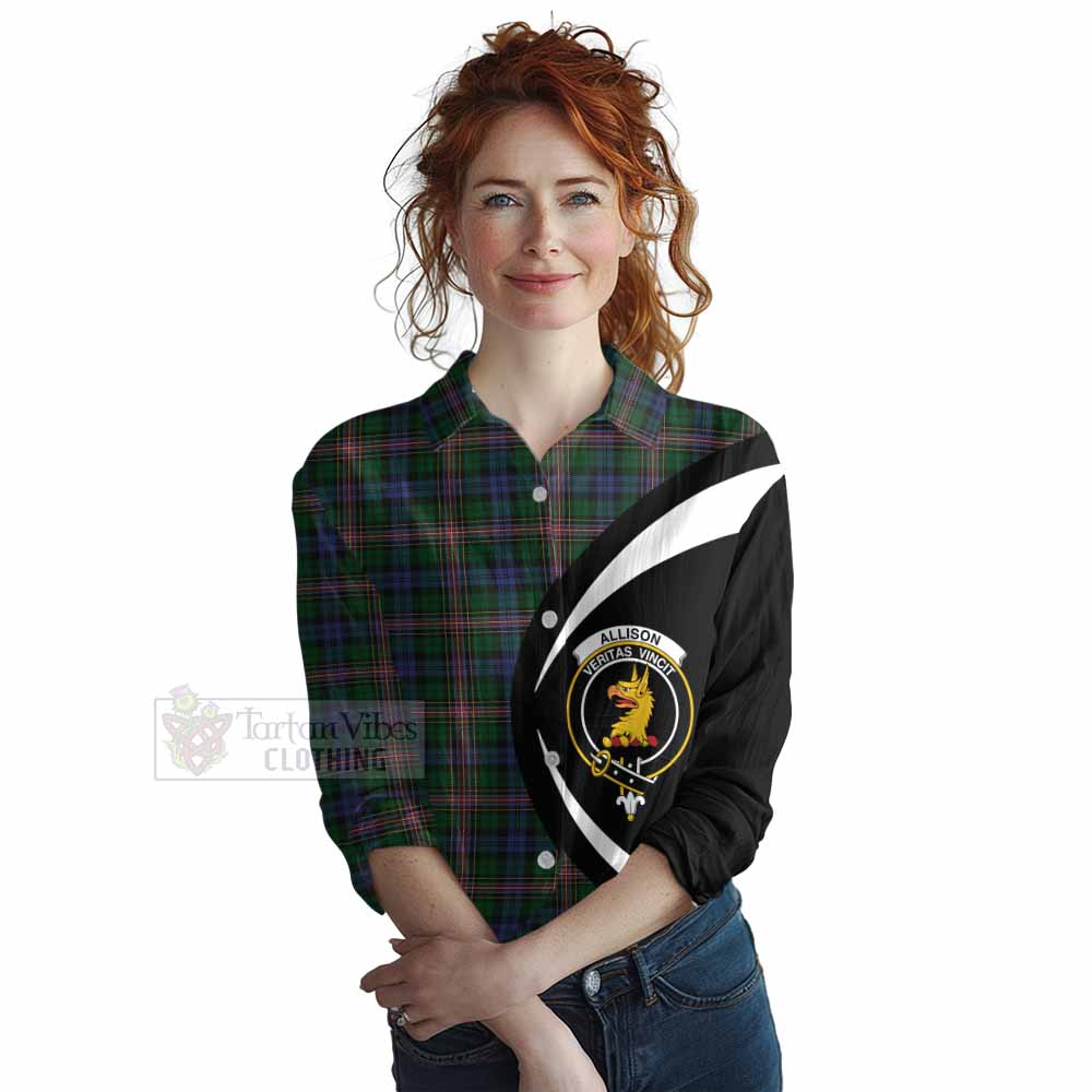 Tartan Vibes Clothing Allison Tartan Women's Casual Shirt with Family Crest Circle Style