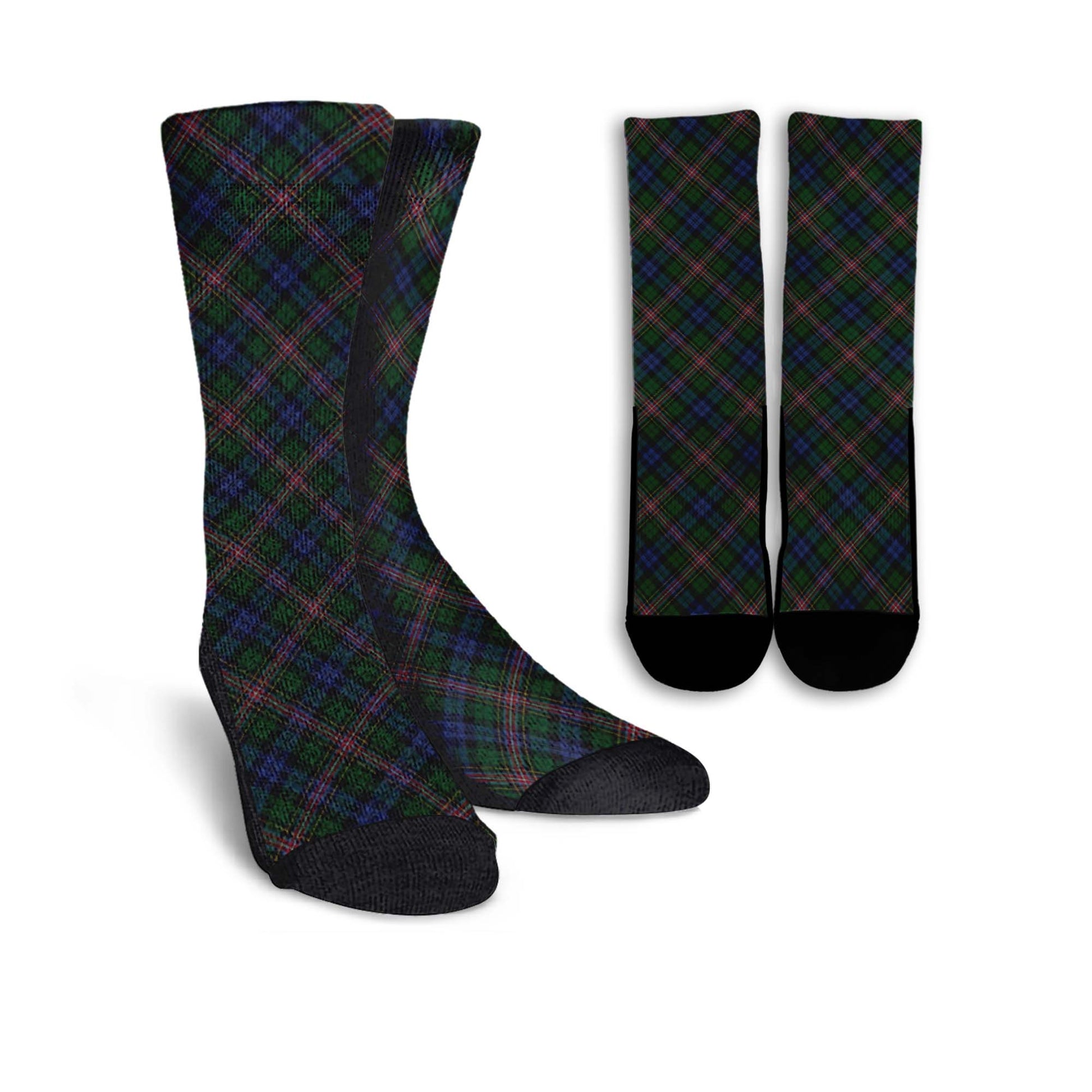 Allison Tartan Crew Socks Cross Tartan Style - Tartanvibesclothing