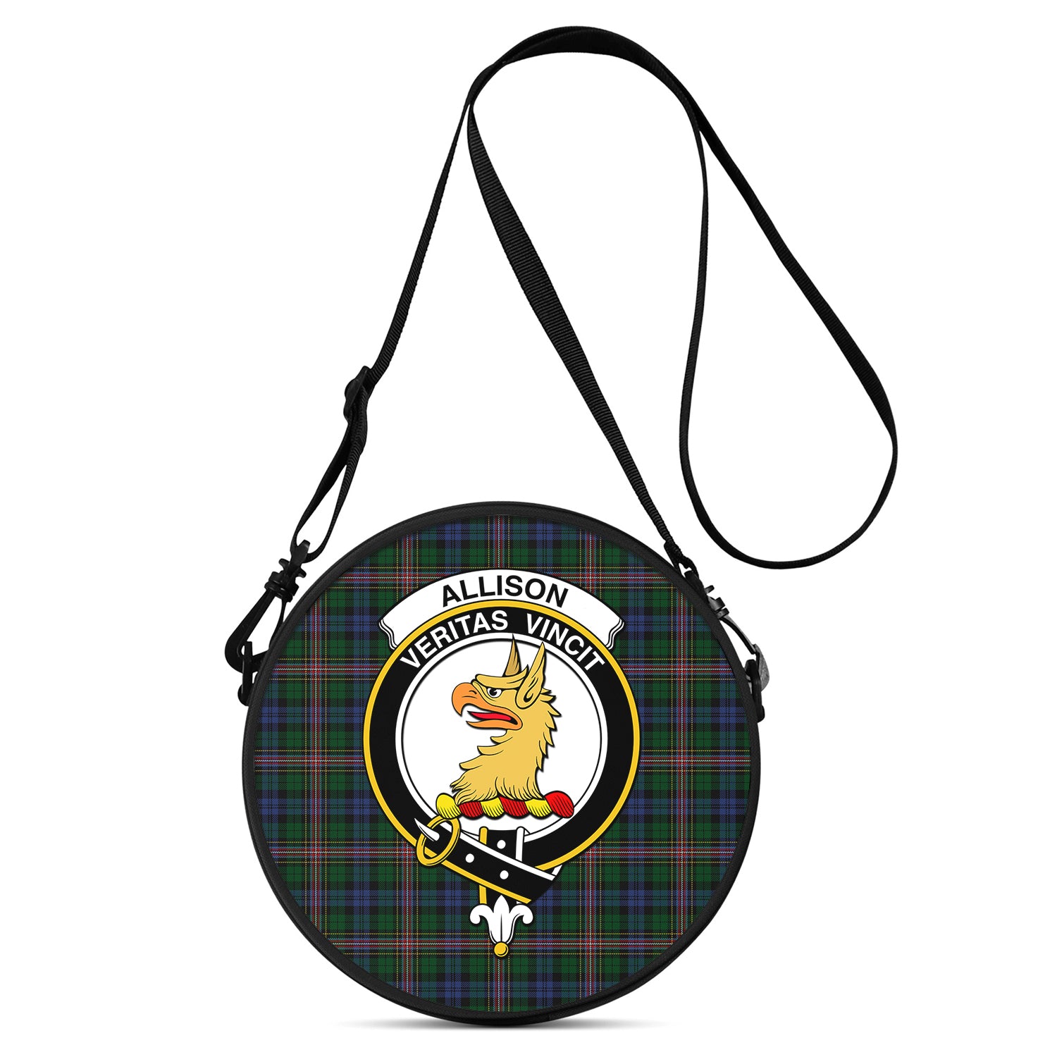 Allison Tartan Round Satchel Bags with Family Crest One Size 9*9*2.7 inch - Tartanvibesclothing