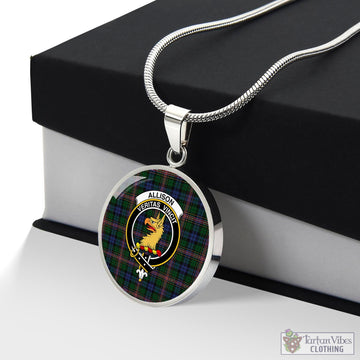 Allison Tartan Circle Necklace with Family Crest