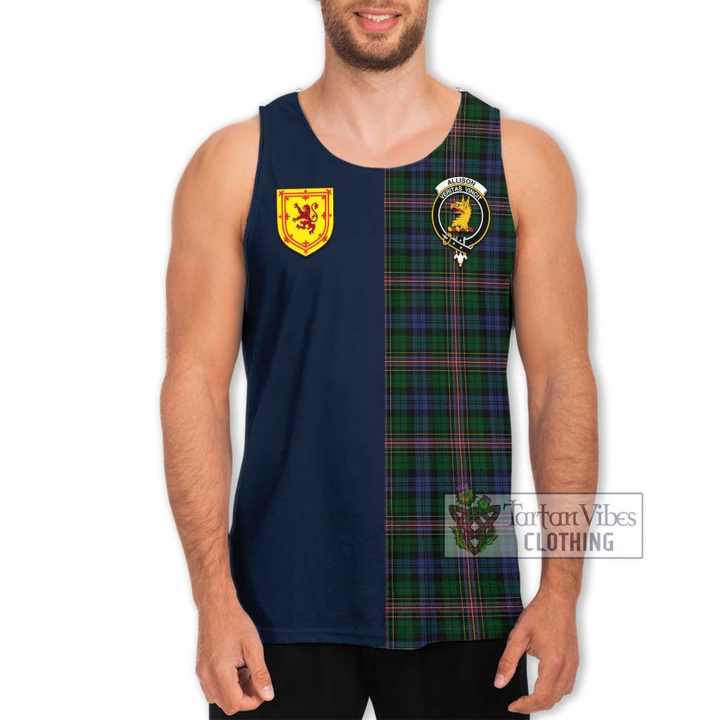 Tartan Vibes Clothing Allison Tartan Men's Tank Top with Scottish Lion Royal Arm Half Style