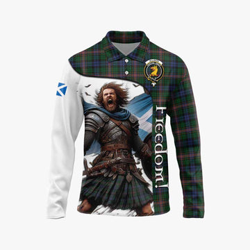 Allison Crest Tartan Long Sleeve Polo Shirt Inspired by the Freedom of Scottish Warrior