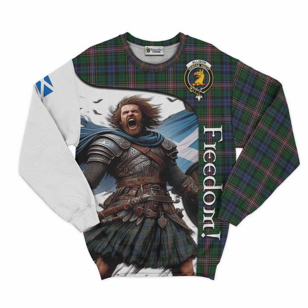 Tartan Vibes Clothing Allison Crest Tartan Sweatshirt Inspired by the Freedom of Scottish Warrior