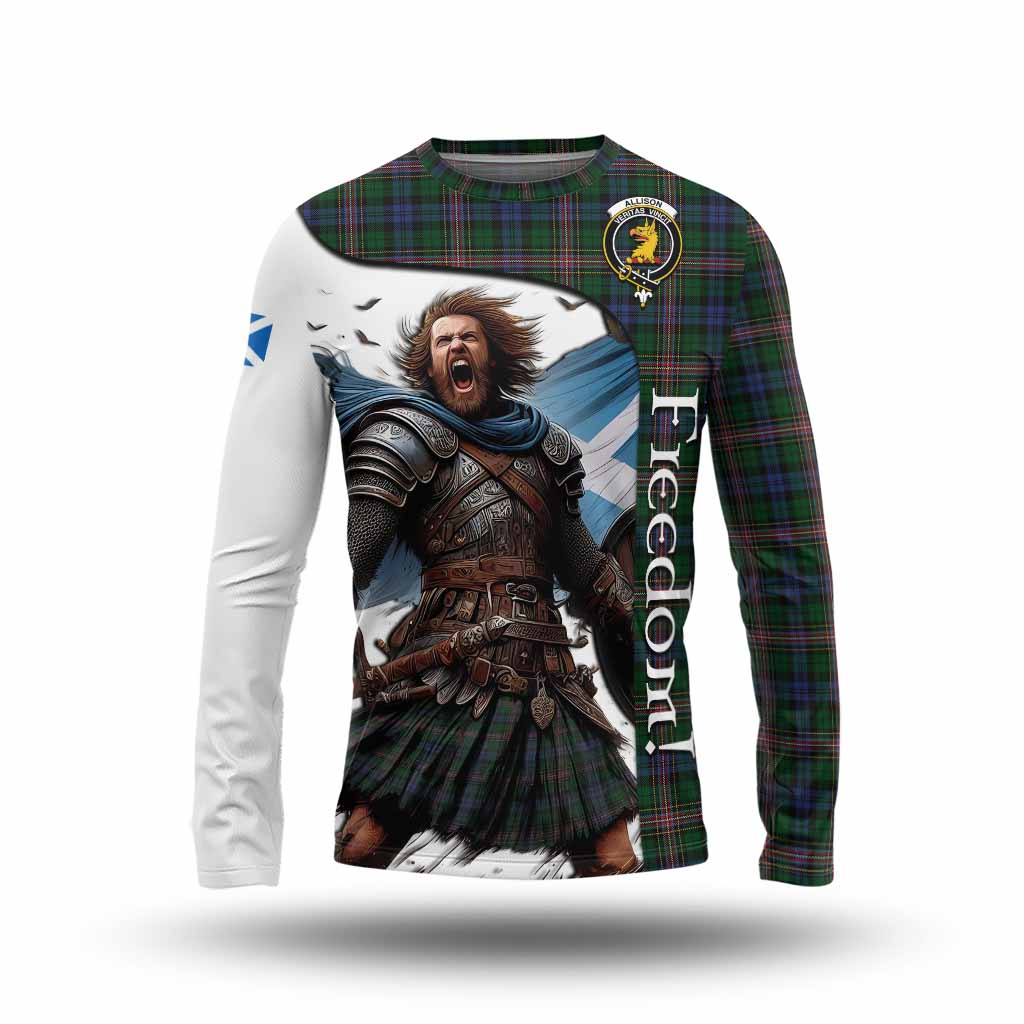 Tartan Vibes Clothing Allison Crest Tartan Long Sleeve T-Shirt Inspired by the Freedom of Scottish Warrior