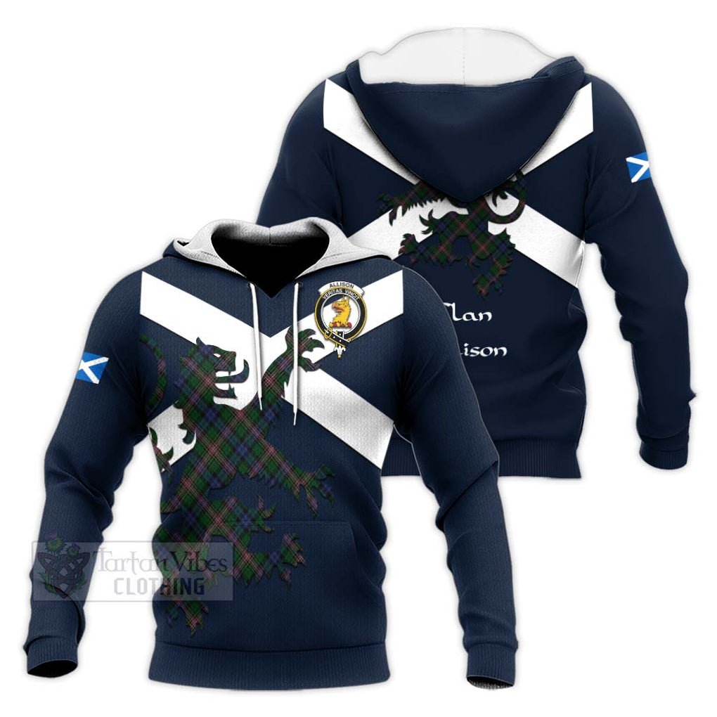 Tartan Vibes Clothing Allison Tartan Lion Rampant Knitted Hoodie – Proudly Display Your Heritage with Alba Gu Brath and Clan Name