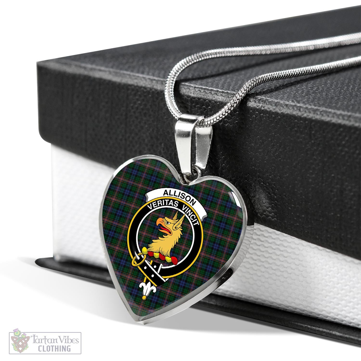 Tartan Vibes Clothing Allison Tartan Heart Necklace with Family Crest