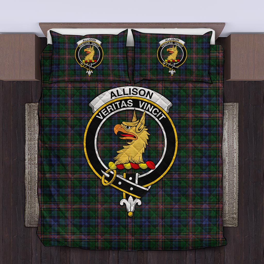 Allison Tartan Quilt Bed Set with Family Crest Twin - Tartan Vibes Clothing